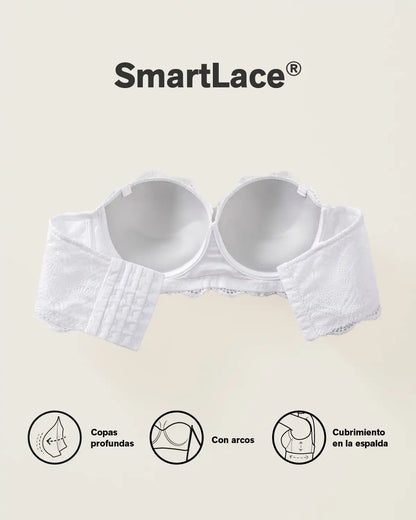 Convertible Balconette Lace Push Up Bra