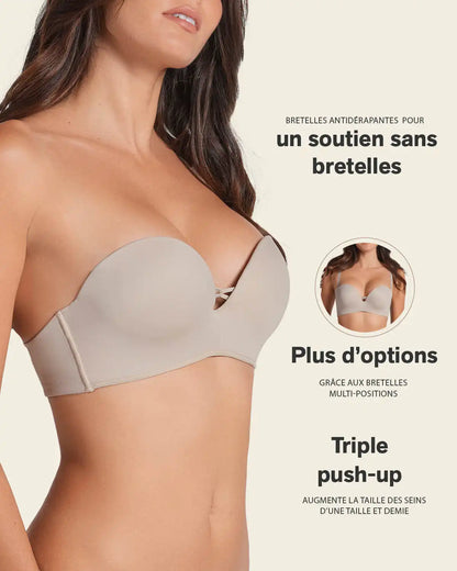 Triple Push-Up Strapless Bra