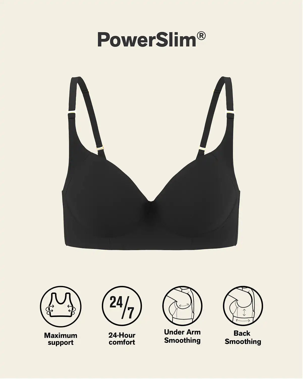 2-Pack High Profile Back Smoothing Bras with Soft Full Coverage Cups
