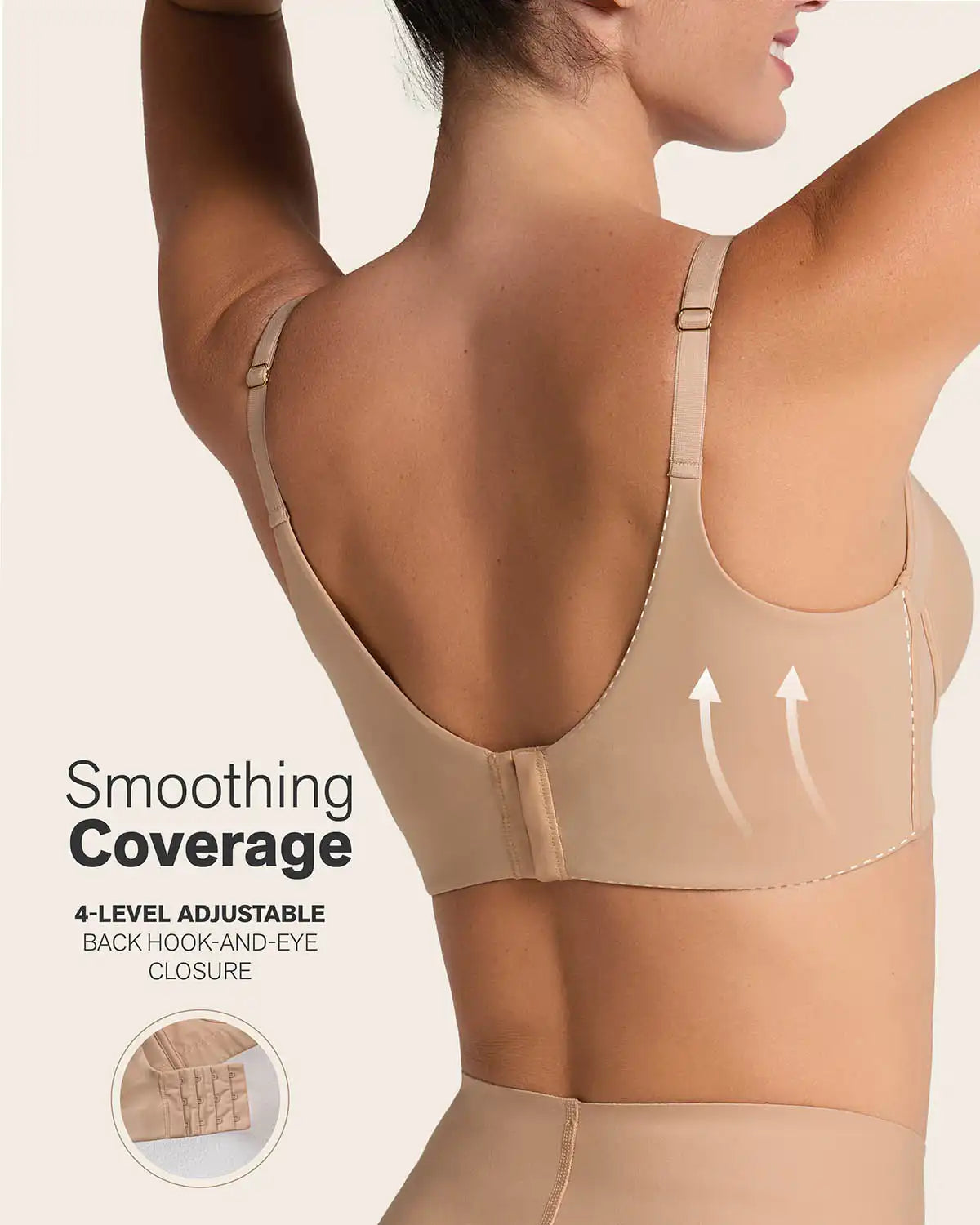 High Profile Bra + Stripe Undetectable Panty in Golden Beige