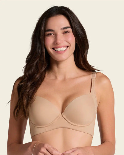 High Profile Bra + Stripe Undetectable Panty in Golden Beige