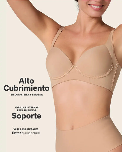 High Profile Bra + Stripe Undetectable Panty in Golden Beige
