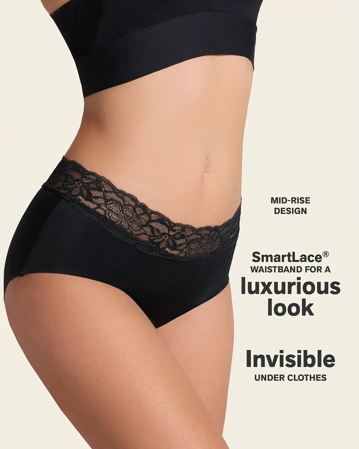 Ultra Light Lace Trim Hipster Panty