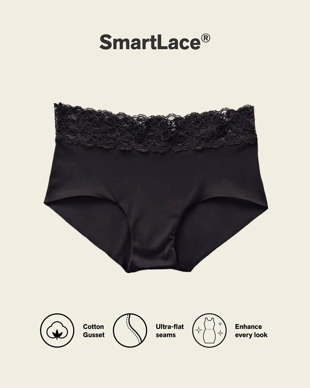 Ultra Light Lace Trim Hipster Panty