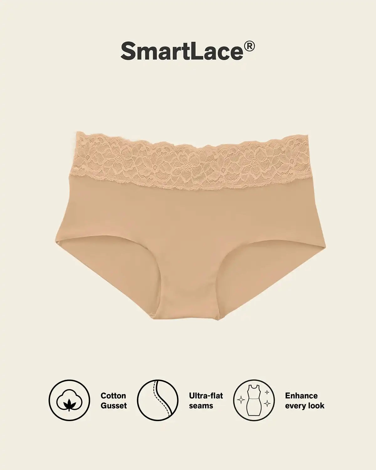 Ultra Light Lace Trim Hipster Panty