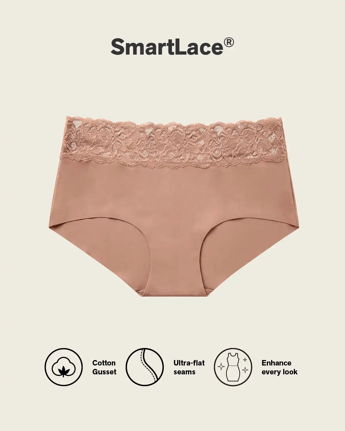 Ultra Light Lace Trim Hipster Panty