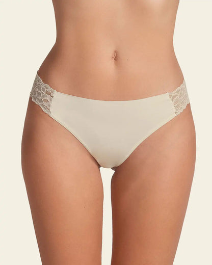 Lace Side Seamless Thong Panty