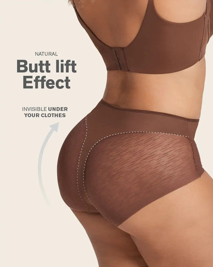 High-Waisted Sheer Lace Shaper Panty