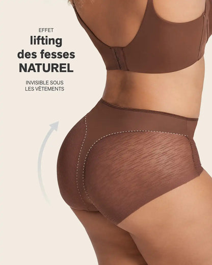High-Waisted Sheer Lace Shaper Panty