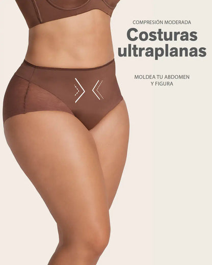 High-Waisted Sheer Lace Shaper Panty