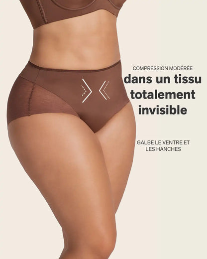 High-Waisted Sheer Lace Shaper Panty