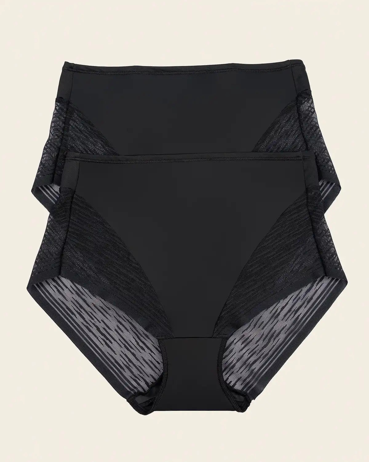 2-Pack Sheer Undetectable High-Waisted Lace Panties