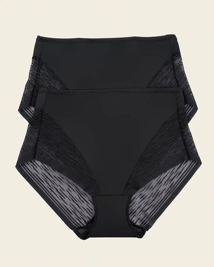 2-Pack Sheer Undetectable High-Waisted Lace Panties