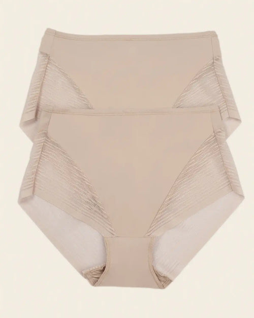 2-Pack Sheer Undetectable High-Waisted Lace Panties