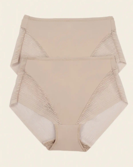 2-Pack Sheer Undetectable High-Waisted Lace Panties