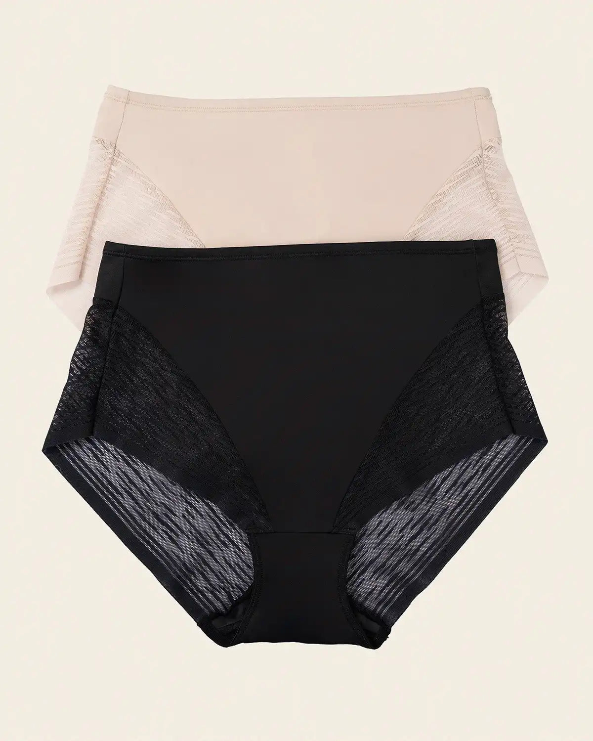 2-Pack Sheer Undetectable High-Waisted Lace Panties