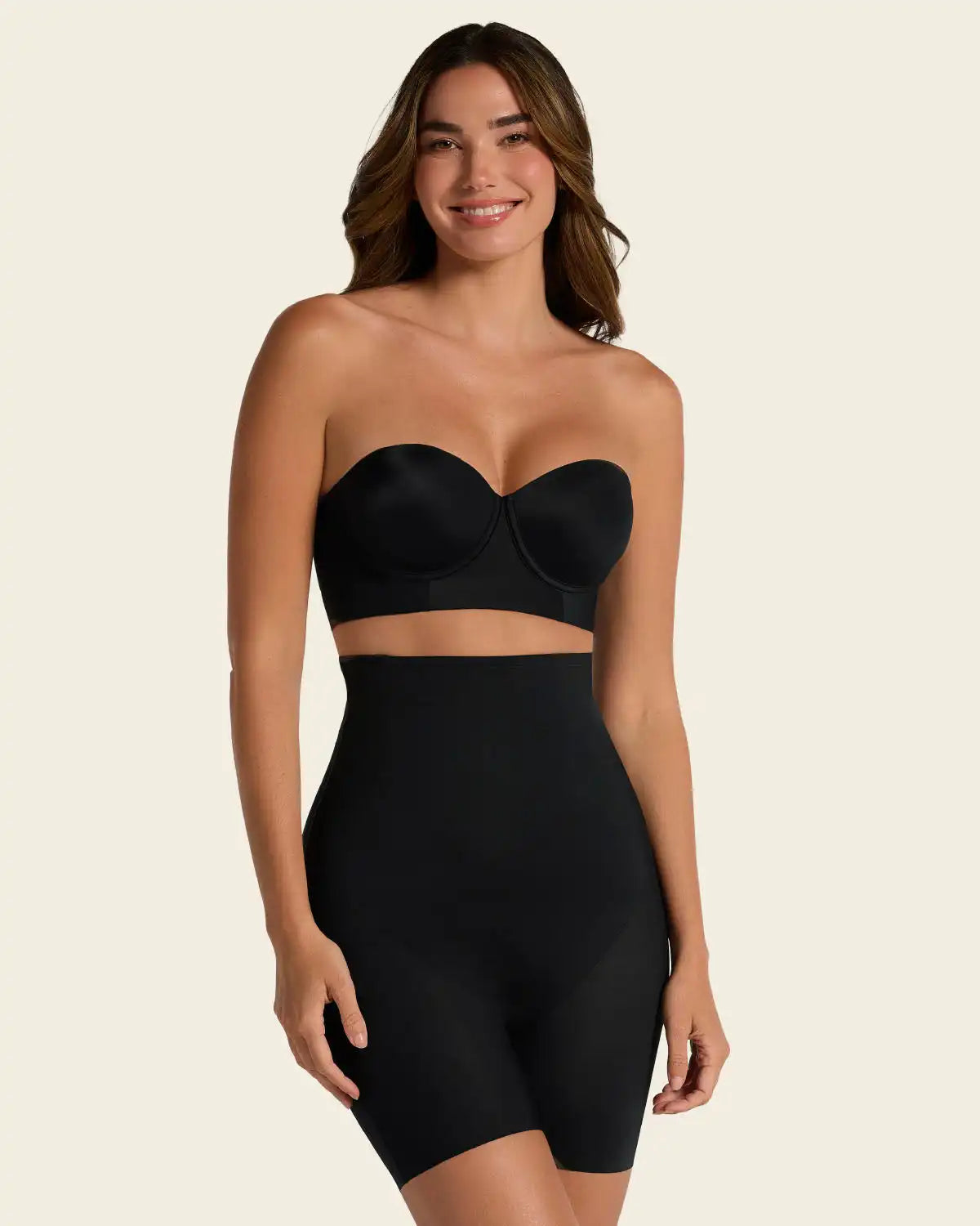Strapless Sculpting Step-in Body Shaper with Short Bottom