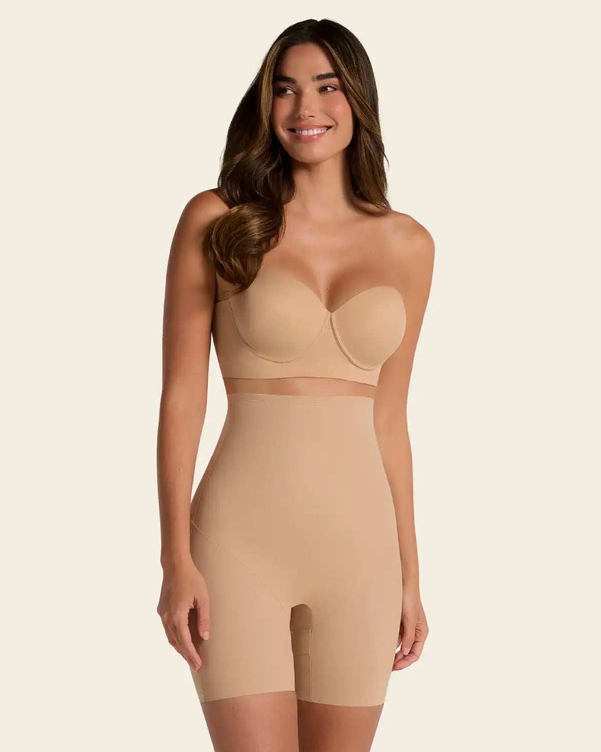 Strapless Sculpting Step-in Body Shaper with Short Bottom