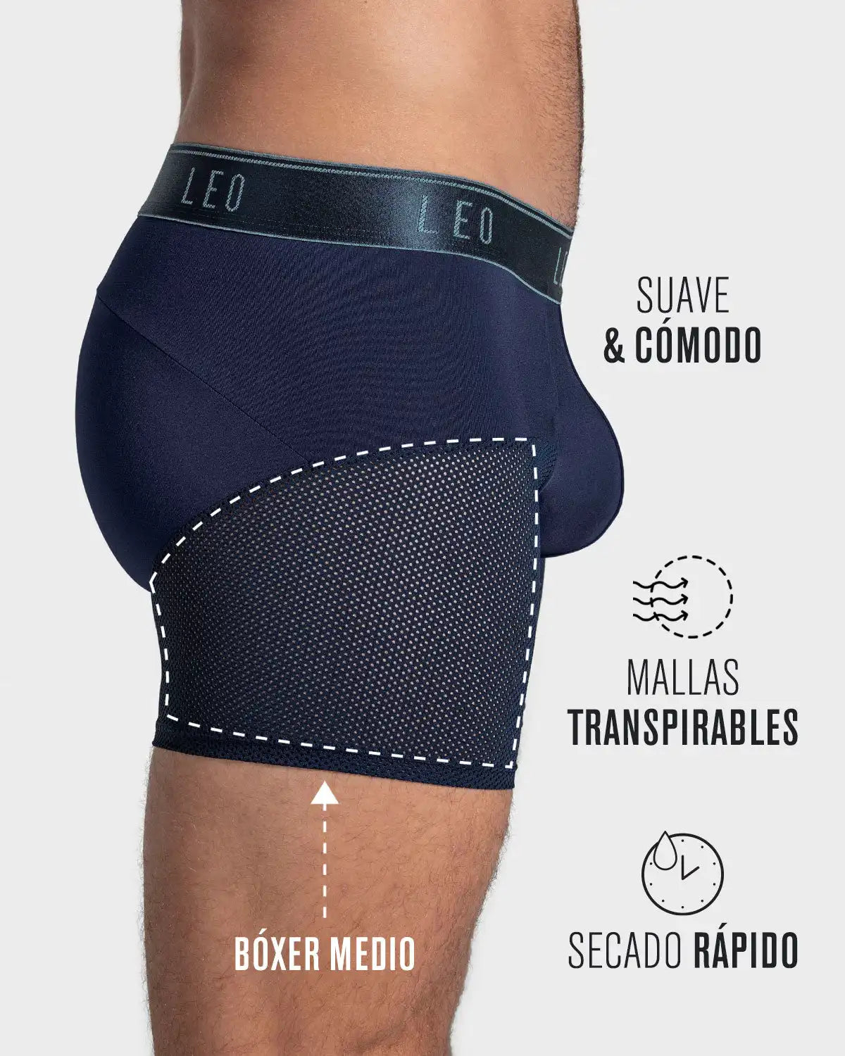 3-Pack High-Tech Mesh Boxer Briefs with Ergonomic Pouch