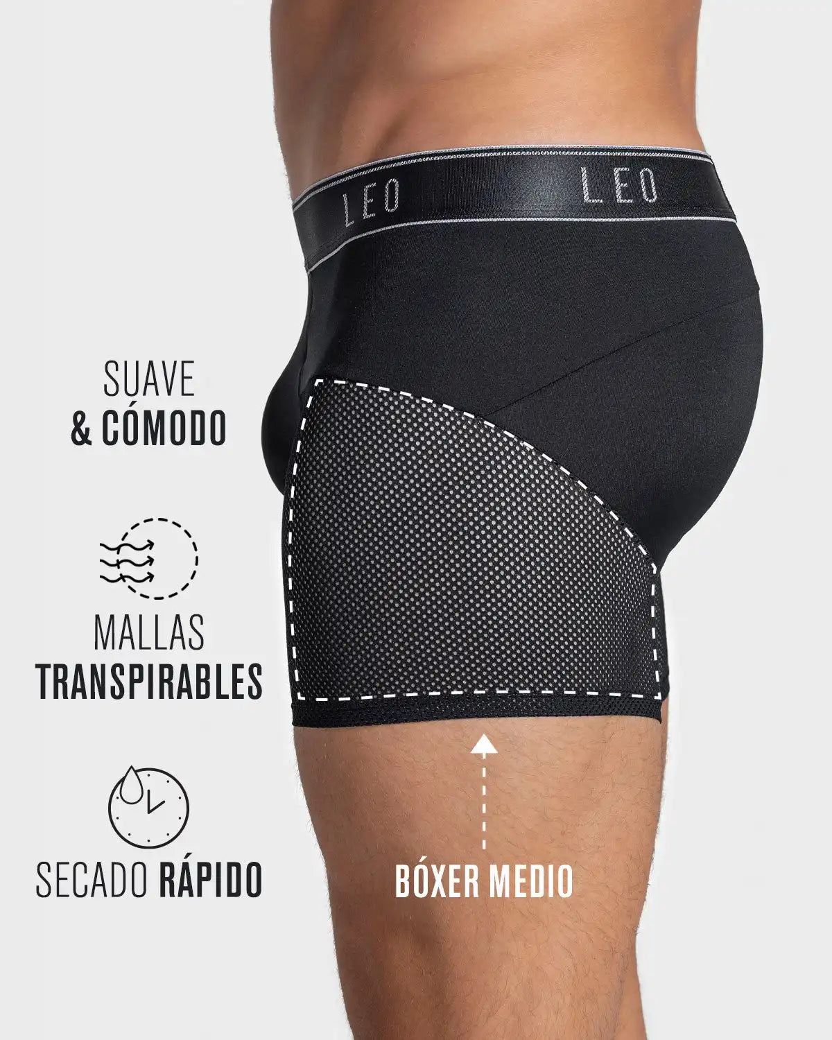3-Pack High-Tech Mesh Boxer Briefs with Ergonomic Pouch
