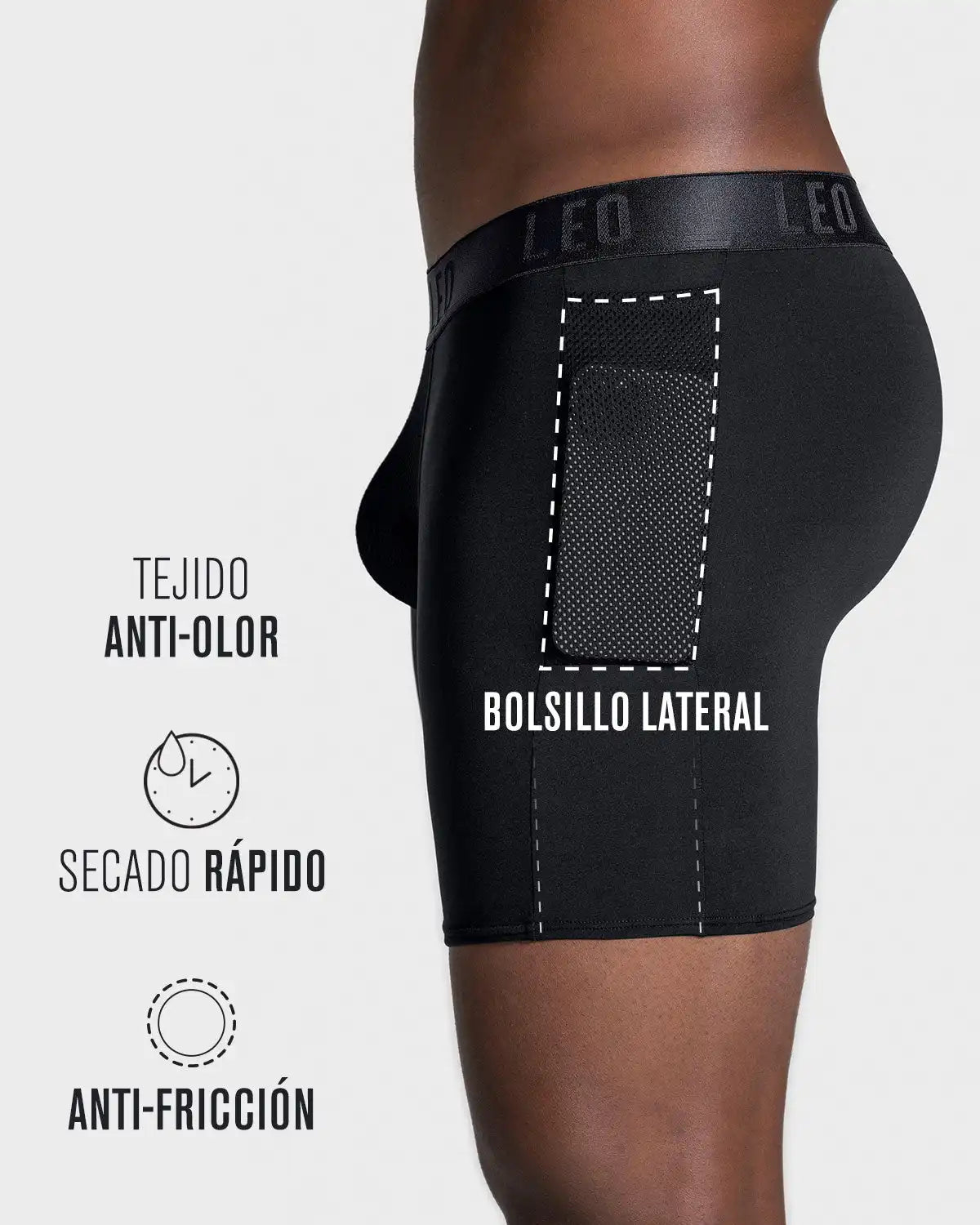 3-Pack Long Athletic Boxer Briefs