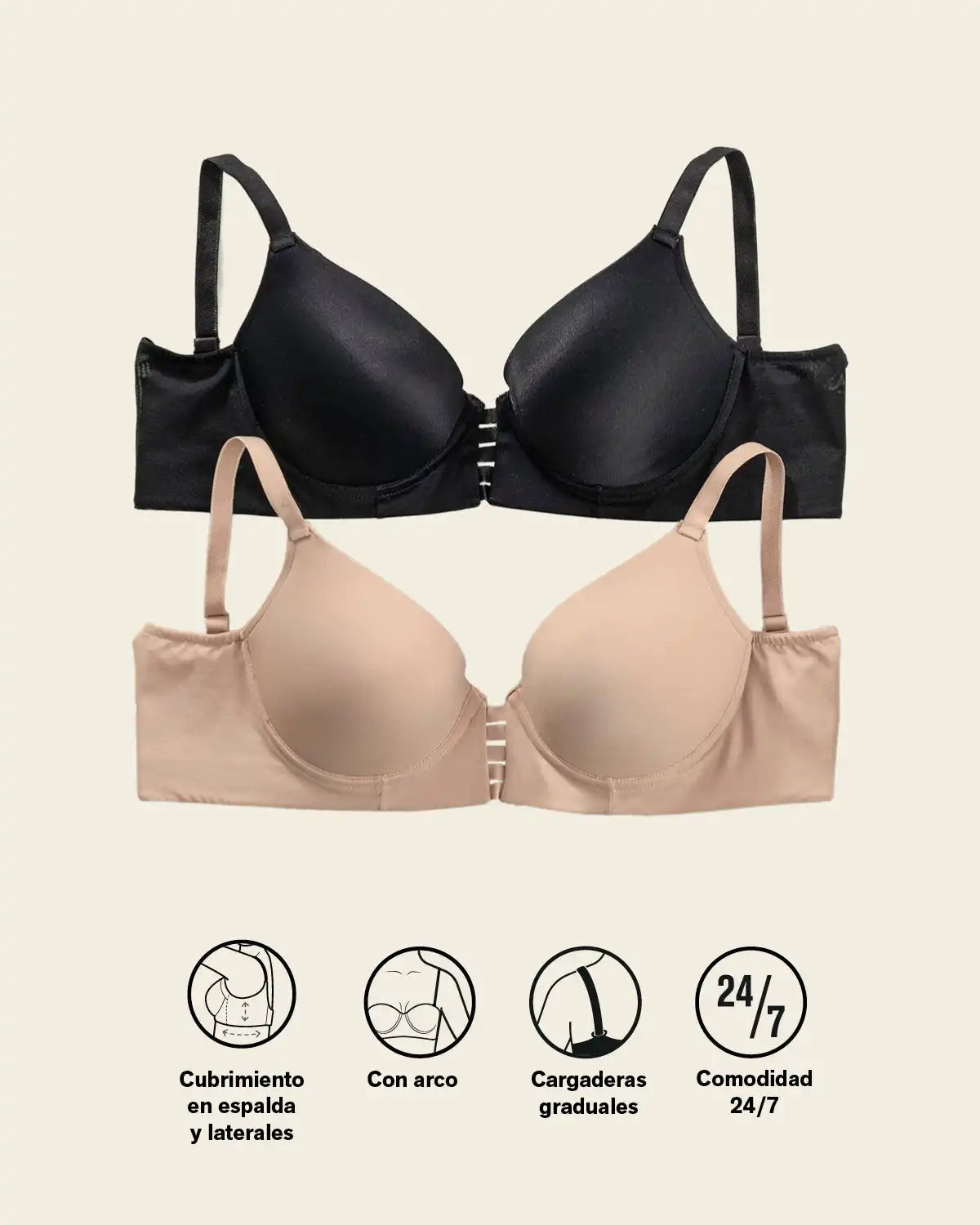 Memory Foam Push-Up Underwire Bustier Bra with Strappy Front