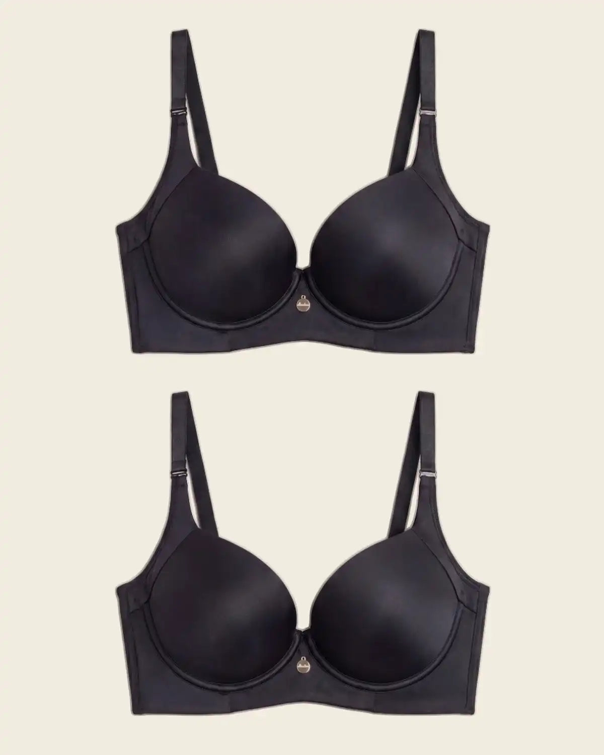 2-Pack High Profile Back Smoothing Bras with Soft Full Coverage Cups