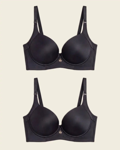 2-Pack High Profile Back Smoothing Bras with Soft Full Coverage Cups