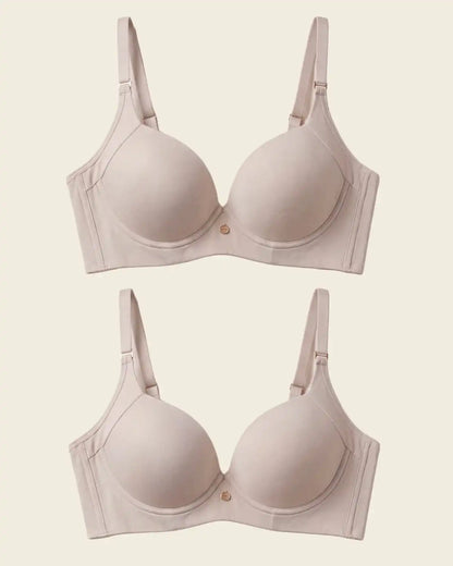 2-Pack High Profile Back Smoothing Bras with Soft Full Coverage Cups