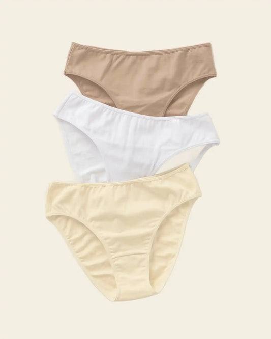 3-Pack Stretch Cotton Mid-Rise Bikini Panties