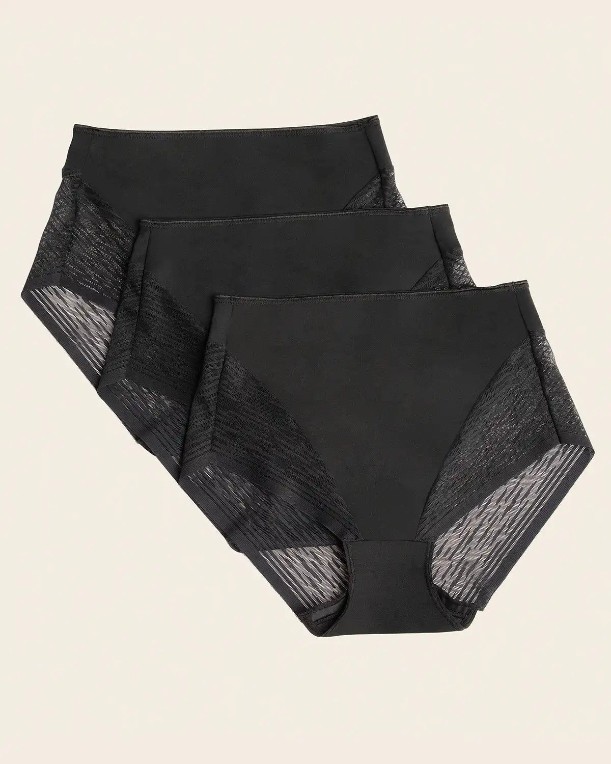 3-Pack High-Waisted Sheer Lace Shaper Panties
