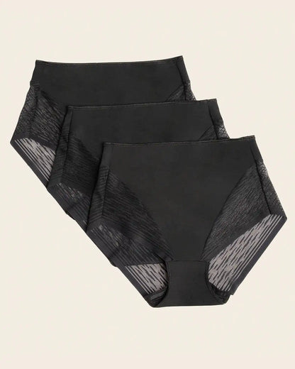 3-Pack High-Waisted Sheer Lace Shaper Panties