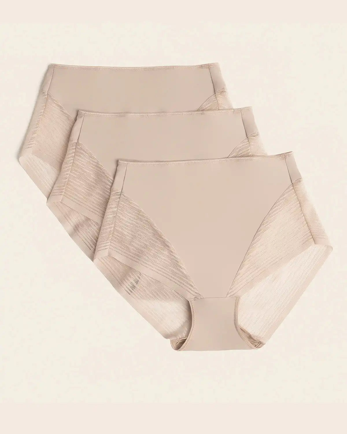 3-Pack High-Waisted Sheer Lace Shaper Panties