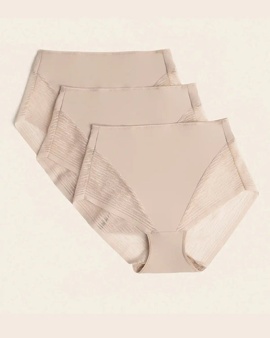 3-Pack High-Waisted Sheer Lace Shaper Panties