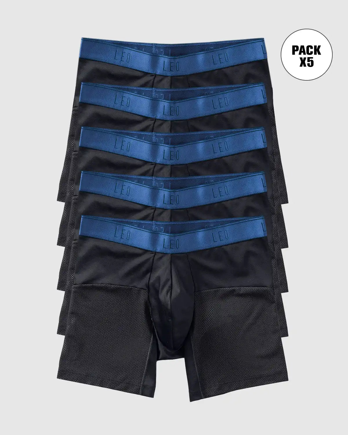 5-Pack High-Tech Mesh Boxer Briefs with Ergonomic Pouches