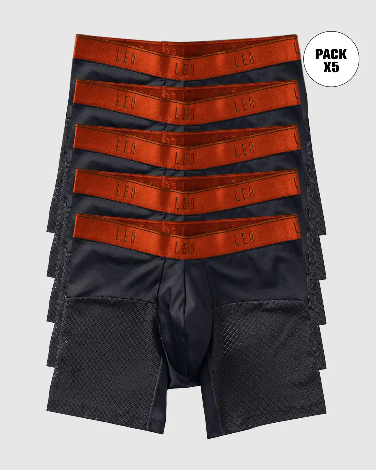 5-Pack High-Tech Mesh Boxer Briefs with Ergonomic Pouches